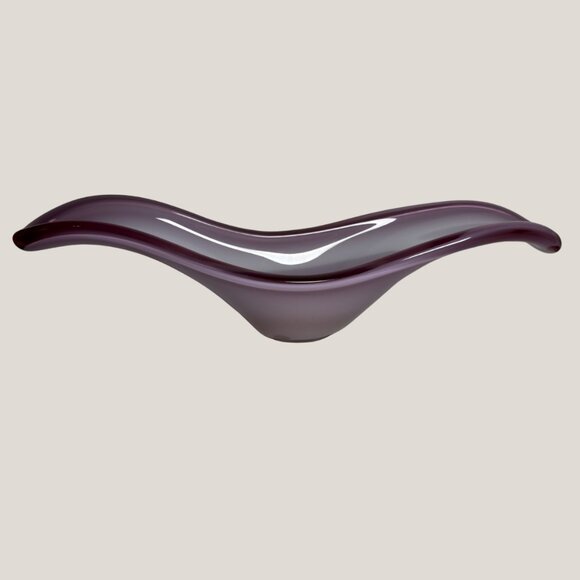 Dara International Wavy Freeform Cased Glass Decorative Bowl - Picture 1 of 5